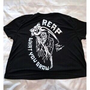 Few Will Hunt Cropped T Shirt Top Women Size M Black Made In USA